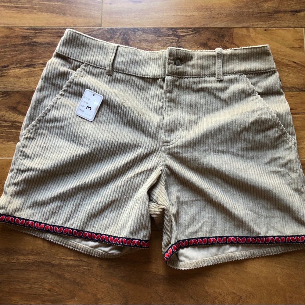 Beige Courdroy Race Face Shorts NWT